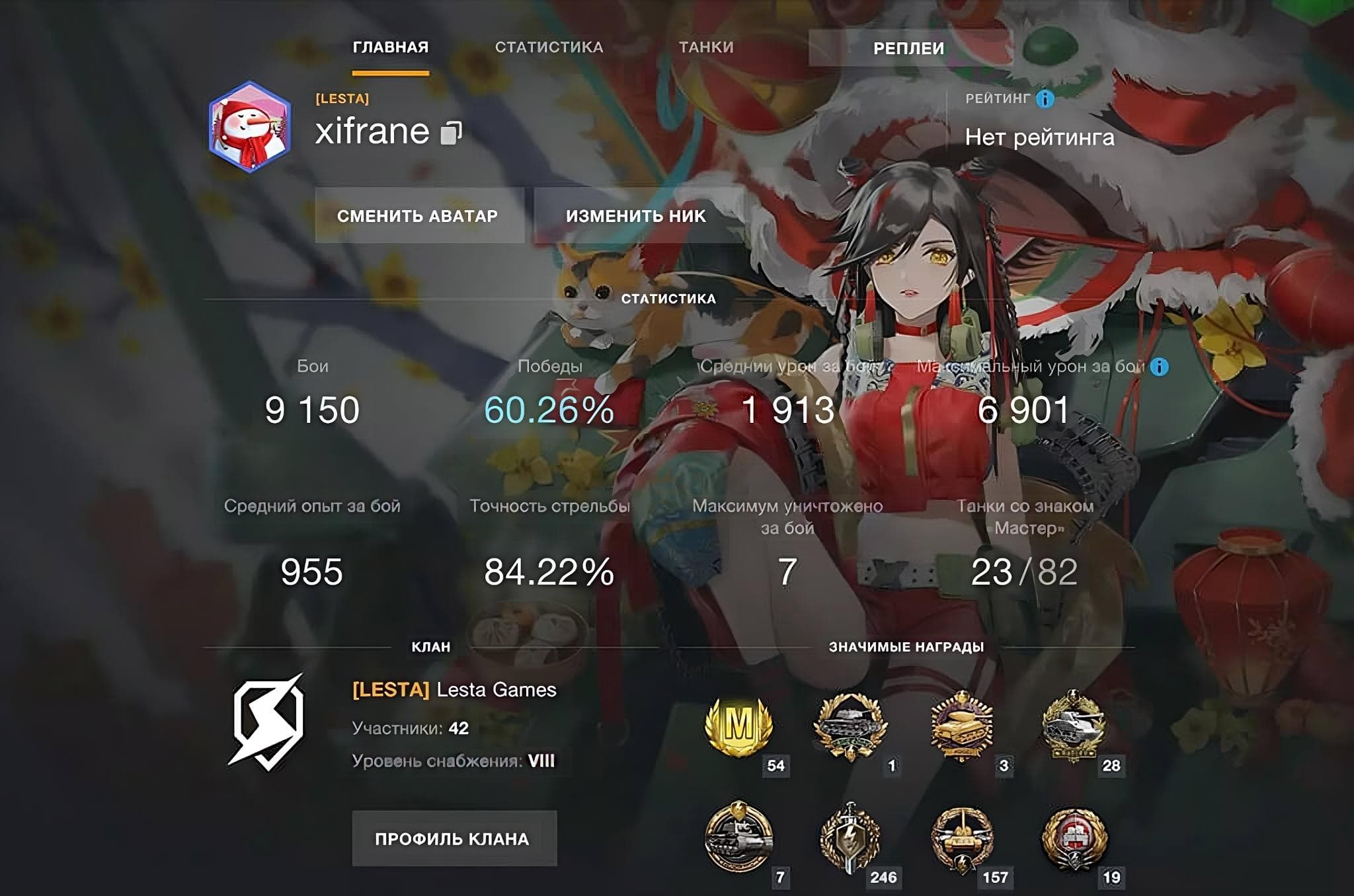 Фон профиля «Охотница» (WZ-120-1G FT Girl)